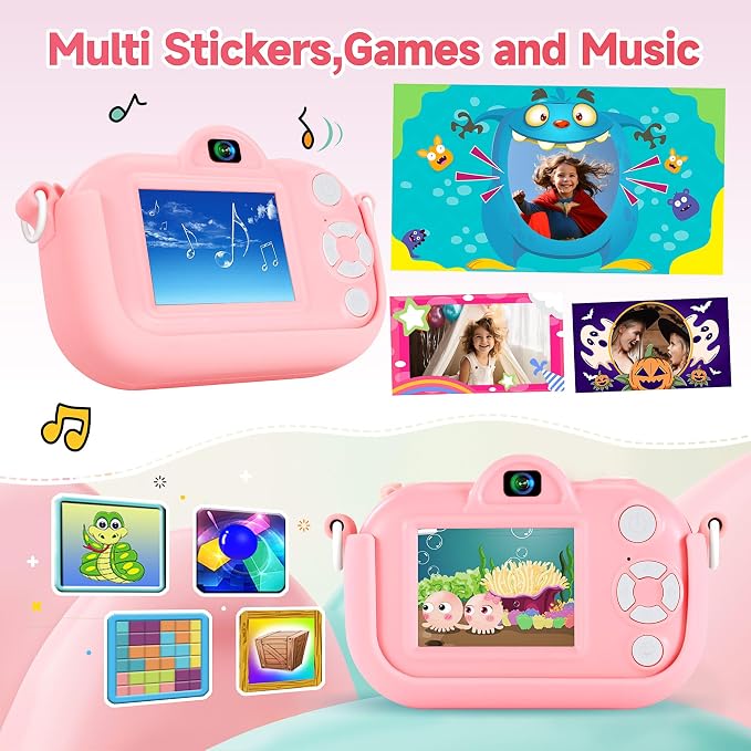 Kids Camera Toys for Ages 3 4 5 6 7 8 9 Girls, 48MP Dual Lens Toddler Digital - Image 5