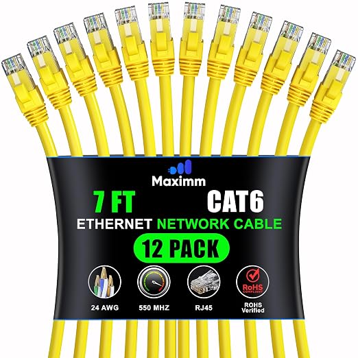 Maximm Cat 6 Ethernet Cable 7 Ft by MaximmCable