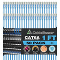 CableGeeker Patch Cables Cat6a 1ft Slim, Cat6 Ethernet Patch Cable 10G Support by CableGeeker
