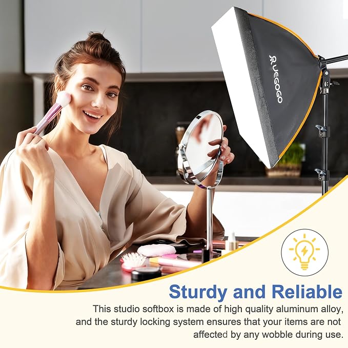 UEGOGO Softbox Photography Lighting Kit，UL Certified 85W 3000-7500K LED Bulbs - Image 6