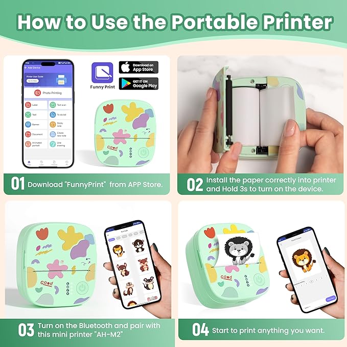 Mini Sticker Printer AHM2, Mini Thermal Printer - Image 3