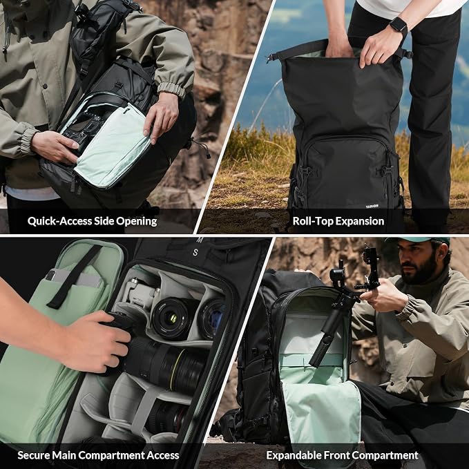 TARION Large Camera Backpack for Photographers - 35L Expandable DSLR Waterproof - Image 7
