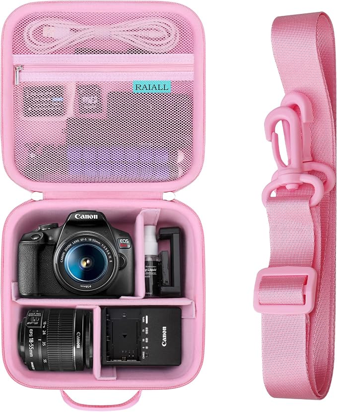 RAIALL Camera Case for Canon EOS Rebel T7/ R50/ R50V/ R100/ R5/ R6 Mark II/ R7/ by RAIALL