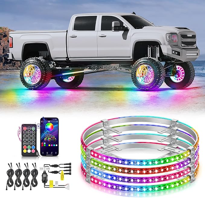 Nilight 4PCS 15.5inch Wheel Ring Lights Deram Color by Nilight
