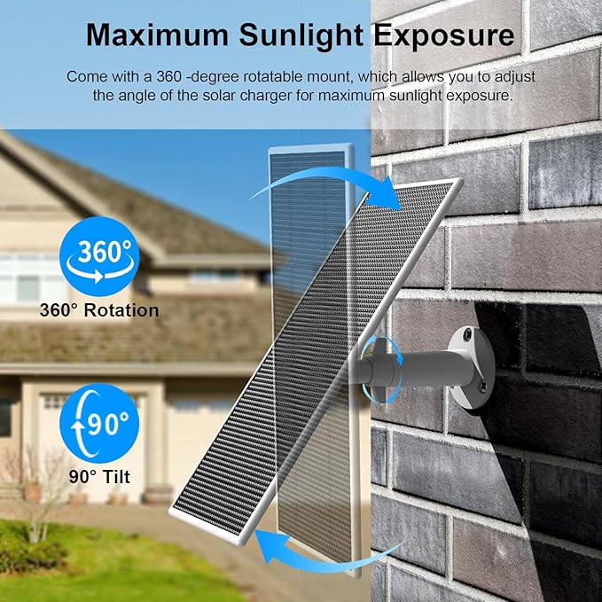 Solar Panel for Google Nest Camera, 5W Solar Power Charger for Nest Camera - Image 4