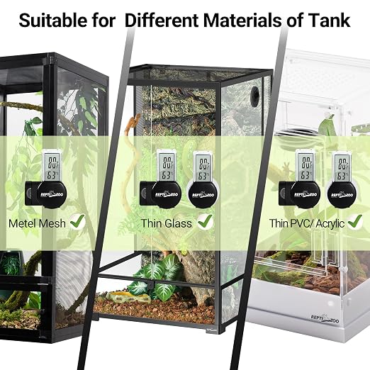 REPTI ZOO Magnetic Reptile Thermometer and Humidity Gauge, Digital LCD - Image 5