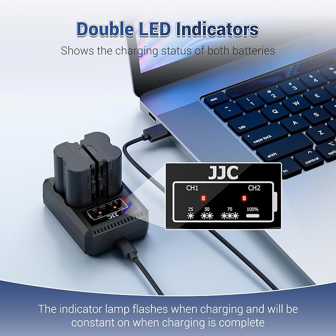 JJC EN-EL14a EN-EL14 Battery Charger USB Dual Slot - Image 7