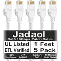 Jadaol Cat6 Ethernet Patch Cables 1ft 5-Pack, 10Gbps 24AWG Pure Copper RJ45 by Jadaol