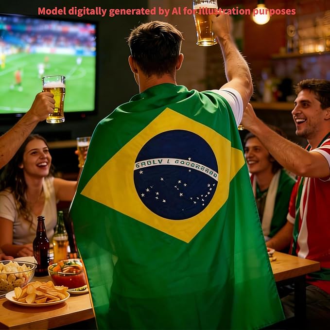 Brazil Flag Cape Cloak Costume, Wearable Brazil Flag Costume, Be Suitable - Image 6