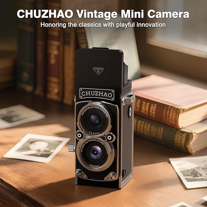 CHUZHAO Vintage Mini Digital Camera, Portable TLR Style Retro Point and Shoot - Image 2