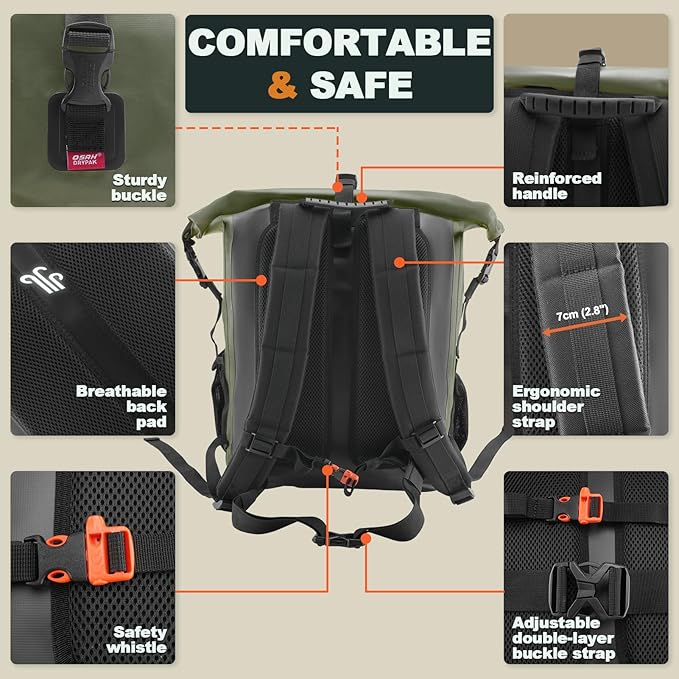 OSAH DRYPAK Waterproof Backpack Dry Bag 35L/55L/85L – Heavy Duty Roll-Top - Image 4