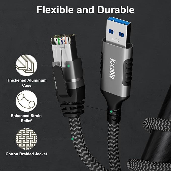 USB to Ethernet Cable 6 FT, 3.0 A Male to RJ45 Male Cord, Directly Connected - Image 4