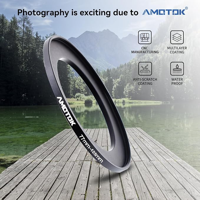 77mm Lens to 105mm Camera Lens Adapter, 77mm-105mm Filter Step up Ring Adapter - Image 2