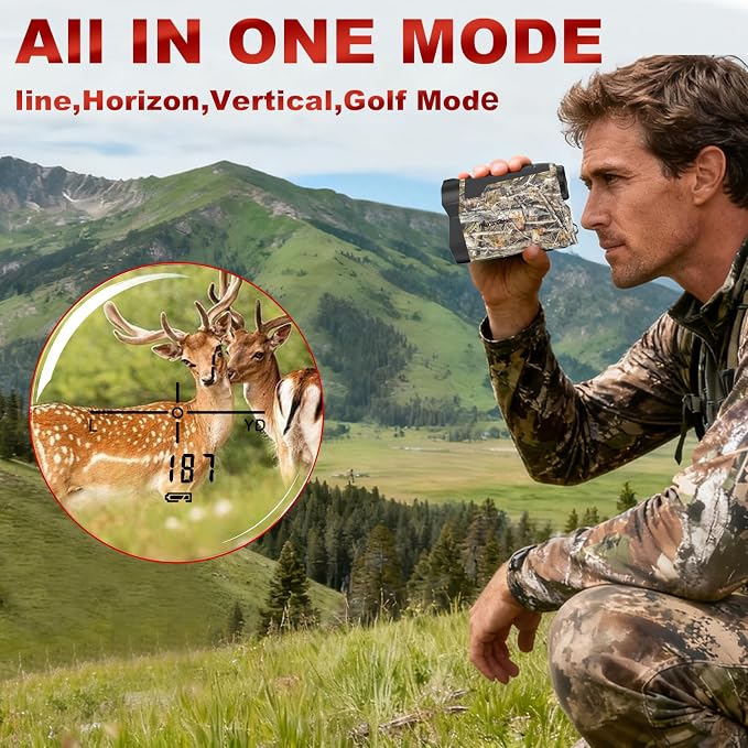 Precision Laser Rangefinder for Golf & Hunting, 800/1000/1300 m Range, 6X - Image 3