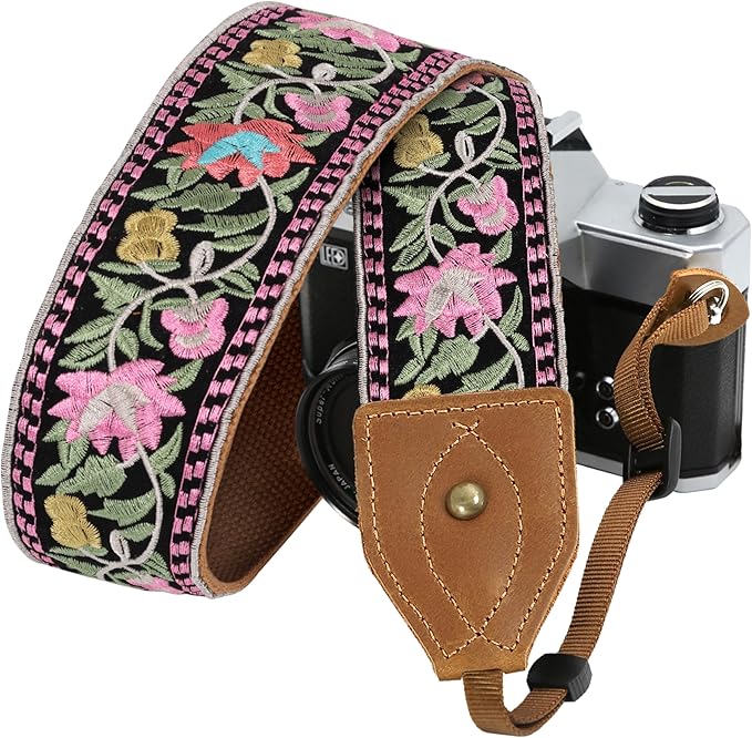 Padwa Lifestyle 2" Wide Classic Crazy Horse Art Cowhide Head Cotton Camera by PadwaLifestyleCameraStrap