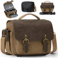 RAINSMORE Camera Bag, Vintage Canvas Camera Sling Bag Small Waterproof DSLR SLR by RAINSMORE