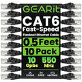 GEARit Cat 6 Ethernet Patch Cable 0.5 ft Black by GEARit