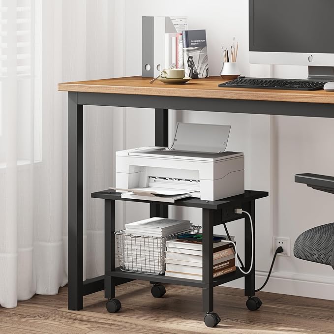TUTOTAK 2 Tier Printer Stand, Rolling Printer Cart - Image 6
