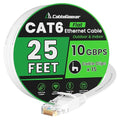 Cat 6 Ethernet Cable 25 ft, Indoor&Outdoor, High Speed 10Gbps Flat Internet by CableGeeker