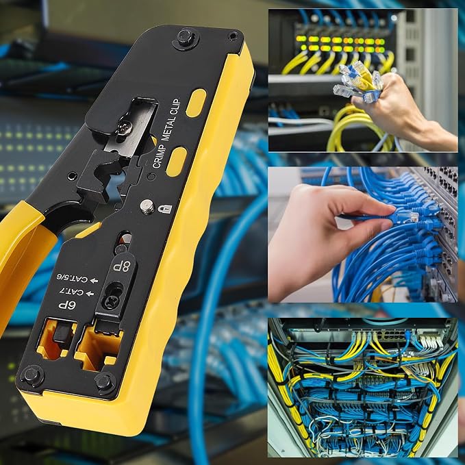 RJ45 Crimping Tool Ethernet Crimp All-In-One Modular Ethernet Crimper - Image 5