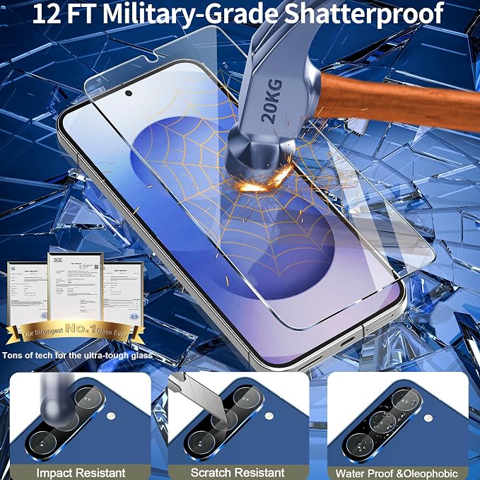 Pack Galaxy A17 5G Screen Protector, HD Clear Tempered Glass, Fingerprint Unlock - Image 5