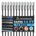 CableGeeker Patch Cables Cat6a 14ft Slim, Cat6 Ethernet Patch Cable 10G Support by CableGeeker