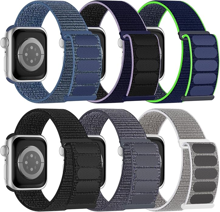 6 Pack Sport Nylon Loop Band Compatible by Honeystraper