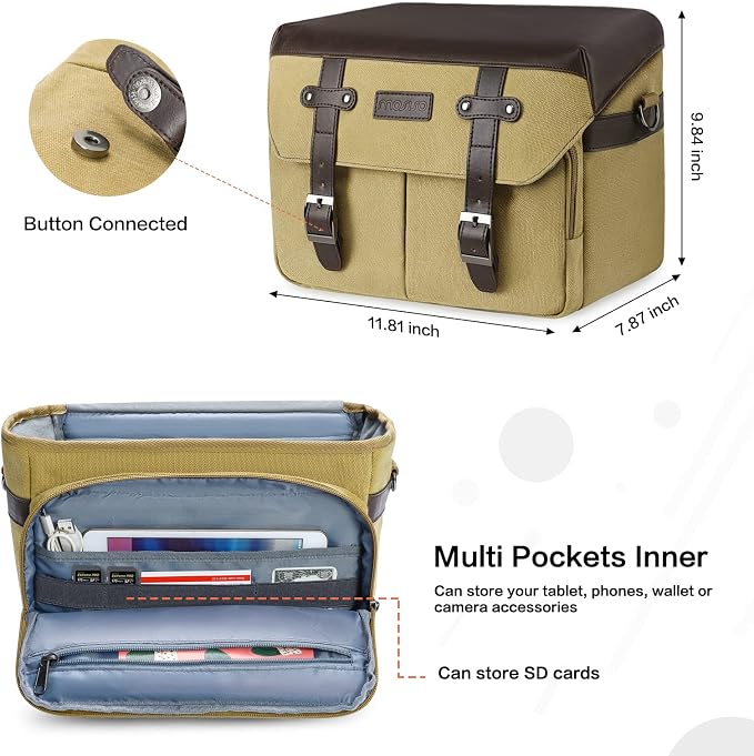 MOSISO Camera Case Crossbody Shoulder Messenger Bag, DSLR/SLR/Mirrorless - Image 3