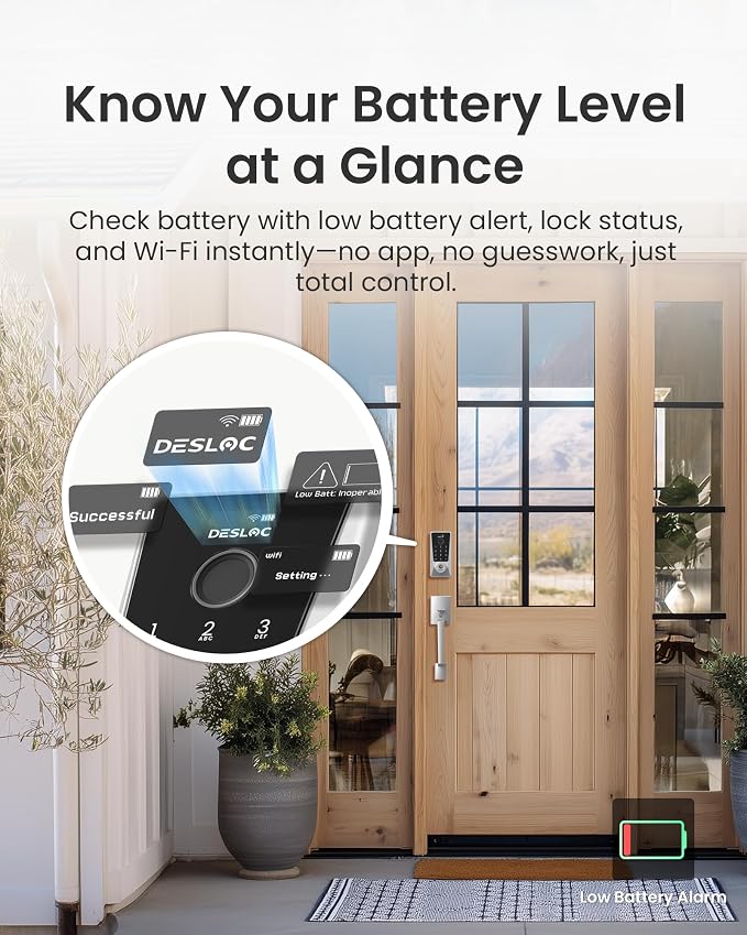DESLOC Smart Lock D110 Plus, WiFi Fingerprint Smart Front Door Lock - Image 9