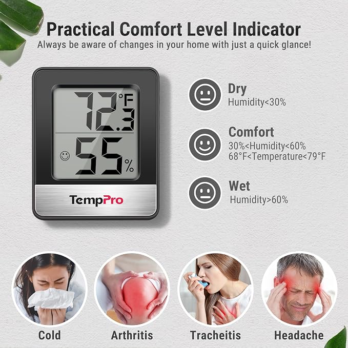 TempPro TP49 Digital Hygrometer Indoor Thermometer Humidity Meter Room - Image 3