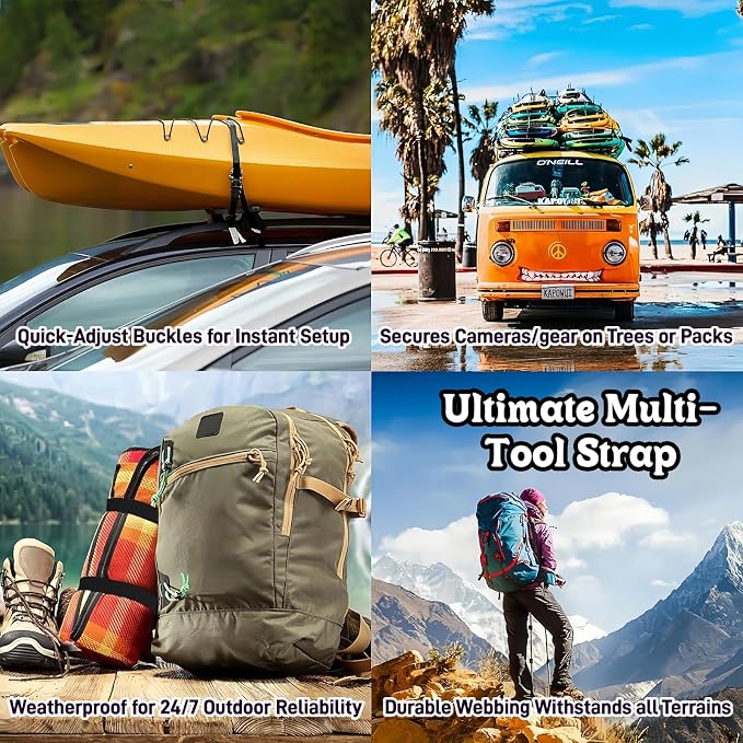 Trail Camera Strap Adjustable Long Outdoor Equipment Straps 6.5FT 6 Pack - Image 3