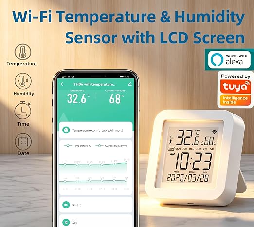 Smart WiFi Temperature Humidity Monitor: TUYA Wireless Temperature Humidity - Image 2
