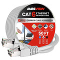 Shielded CAT 6 Ethernet Cable 50 FT, Indoor High-Speed 10Gbps Snagless Shielded by AvesView