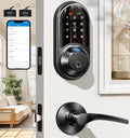 Veise RZ07B Smart Locks for Front Door, 2 Lever Handles, Fingerprint Keyless by Veise