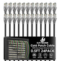 0.5 Foot Cat6 Patch Cables, Solid Pure Copper Patch Cord, Cat 6 Ethernet Cable by CatBose