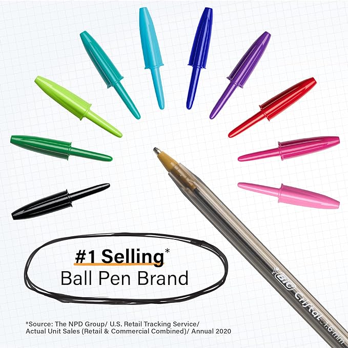 BIC Cristal Xtra Bold Ballpoint Pens, Bold Point, School Supplies - Image 6