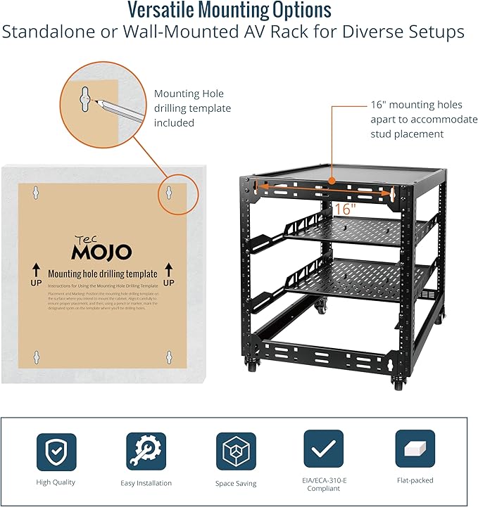 TECMOJO 12U Open Frame Network Rack - Image 5
