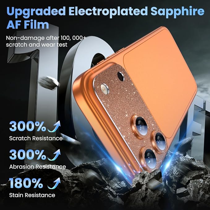 Uyiton for iPhone 17-Pro Camera-Lens Protector: Bling Metal Tempered Glass Rear - Image 6