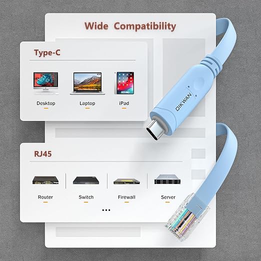 USB-C Cisco Console Cable, OIKWAN 6ft USB Type C to RJ45 Serial Adapter - Image 3