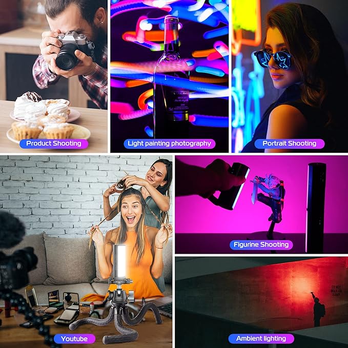 ULANZI 2 Pack Handheld Light Wand, 360° RGB LED Video Light - Image 6