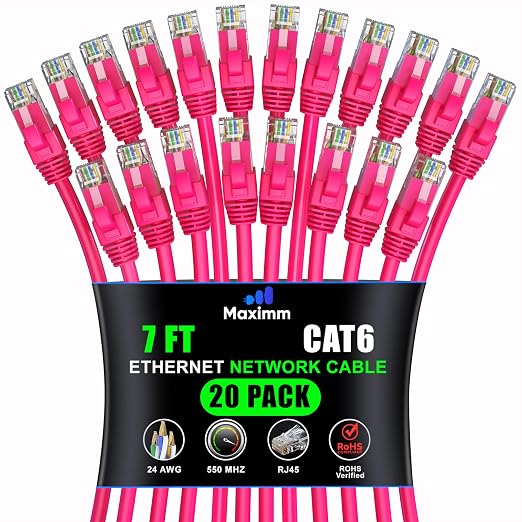 Maximm Cat 6 Ethernet Cable 7 ft by MaximmCable