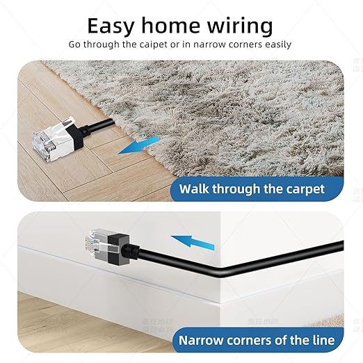 Ultra Thin Cat 6A Ethernet Cable 10 Feet 2Pack, Flexible & Slim Rj45 Cat6a LAN - Image 4