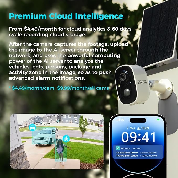 Vicohome CG6 Best 2K Solar Security Camera Wireless Outdoor System, No NVR - Image 4