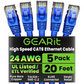 GEARit Cat 6 Ethernet Patch Cable 20 ft Blue by GEARit