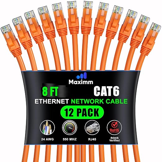 Maximm Cat 6 Ethernet Cable - 8 ft by MaximmCable