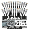 Jadaol UL Listed Patch Cables Cat 6a / Cat 6 0.75 ft 24-Pack, 10Gbps 550MHz by Jadaol