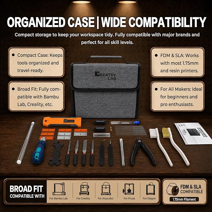 3D Printer Tools, 38-Piece 3D Printer Maintenance Kit, Deep Hotend Unclogging - Image 7