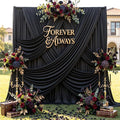 60ft x 12ft Wrinkle Free Black Backdrop Curtains by CO-AVE