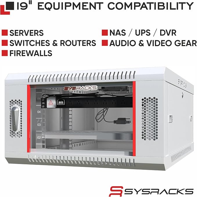 15U Wall Mount Server Rack Cabinet, 19 Inch Network and AV Enclosure, 24 Inch - Image 9