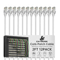2 Feet Cat6 Patch Cables, Solid Pure Copper Patch Cord, Cat 6 Ethernet Cable by CatBose